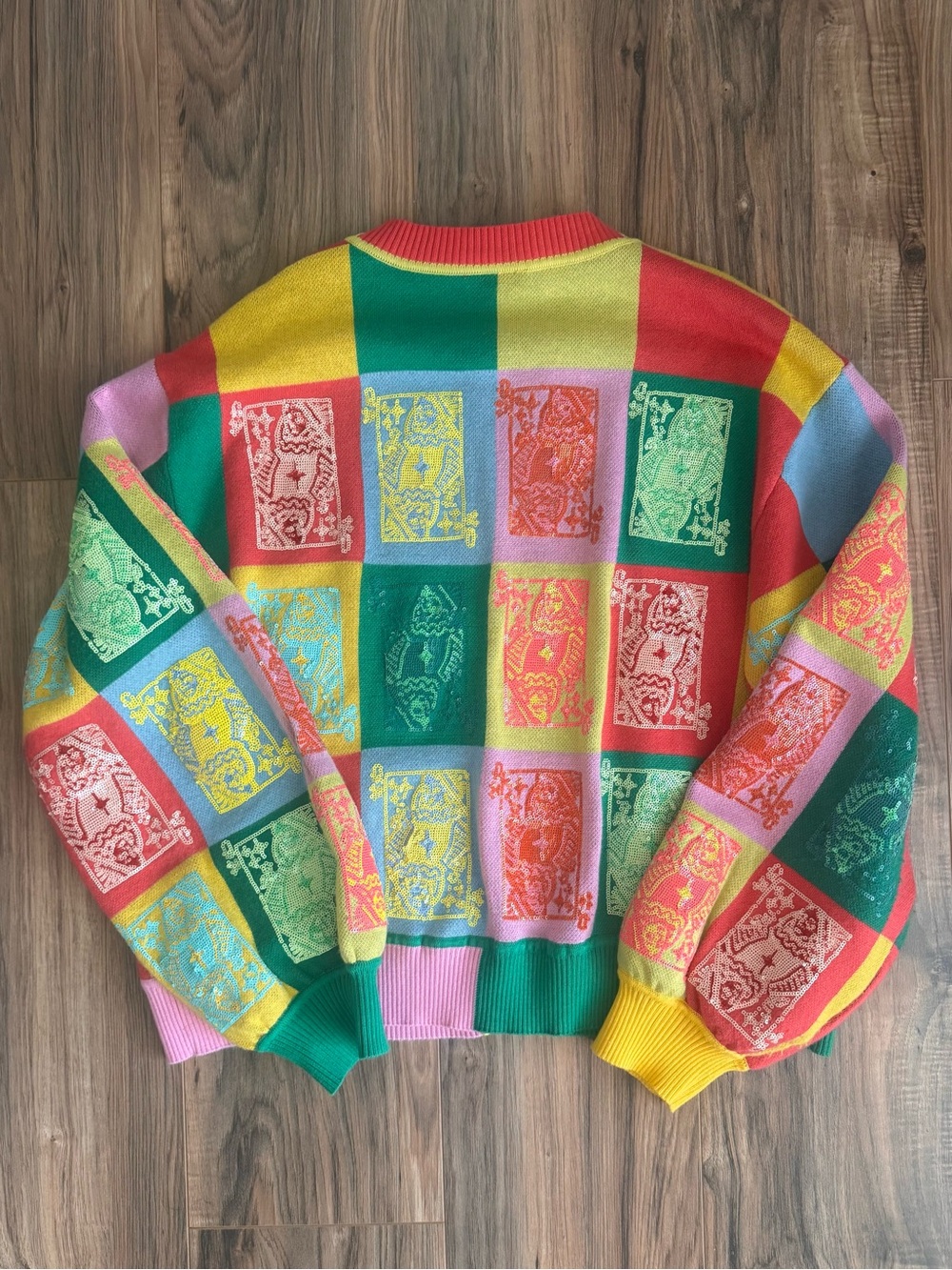Queen of Sparkles Colorblock Queen Card Cardigan - Picture 3 of 3